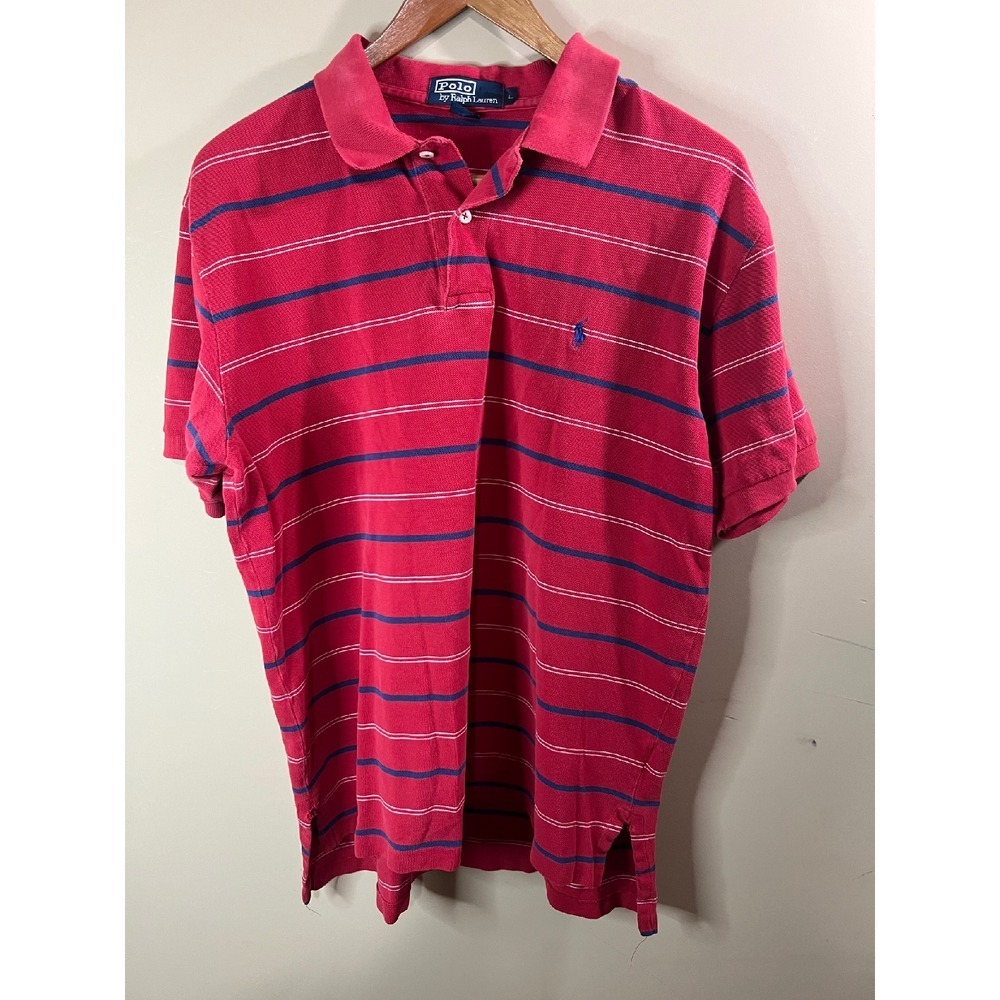 Polo Ralph Lauren Striped Polo Shirt Classic Fit Casual Top Mens Large‎
